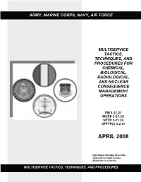Multiservice Tactics, Techniques, and Procedures for Chemical, Biological, Radiological, and Nuclear Consequence Management Operations