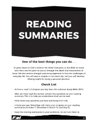 Reading Summaries