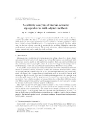 Sensitivity Analysis of Thermo-Acoustic Eigenproblems with Adjoint Methods