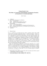 The Politics of Constructing National Identity and Mandatory Detention of Asylum-Seekers in Australia and Japan