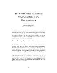 The Urban Space of Mafalala: Origin, Evolution, and Characterization