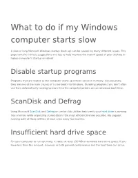 What to Do If My Windows Computer Starts Slow