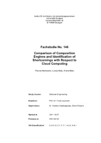 Fachstudie No. 146 Comparison of Composition Engines and Identification of Shortcomings with Respect to Cloud Computing