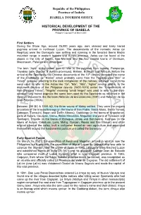 History of Isabela