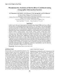 Morphometric Analysis of Morna River Catchment Using Geographic Information System
