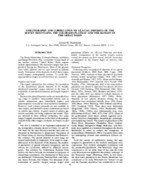 Stratigraphy and Correlation of Glacial Deposits of the Rocky Mountains, the Colorado Plateau and the Ranges of the Great Basin
