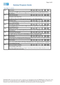 Sydney Program Guide