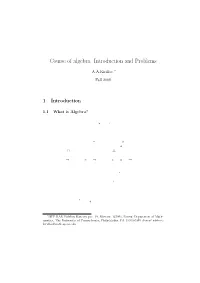 Course of Algebra. Introduction and Problems
