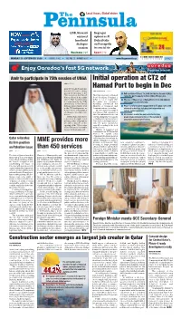 Initial Operation at CT2 of Hamad Port to Begin in Dec 44.2%