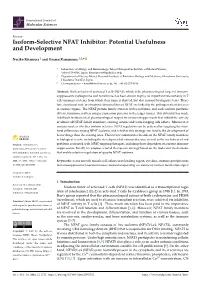 Isoform-Selective NFAT Inhibitor: Potential Usefulness and Development