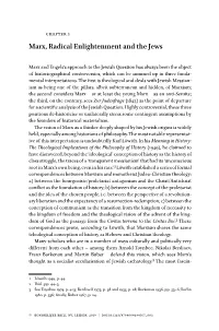 Marx, Radical Enlightenment and the Jews