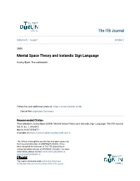 Mental Space Theory and Icelandic Sign Language