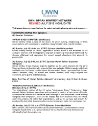 Oprah Winfrey Network Revised July 2012 Highlights