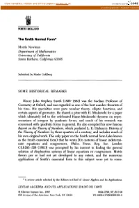 The Smith Normal Form*