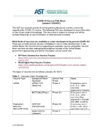 V.3 1/25/2021 COVID-19 Vaccine FAQ Sheet
