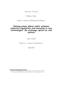 Valuing Power Plants Under Emission Reduction Regulations and Investing in New Technologies: an Exchange Option on Real Options