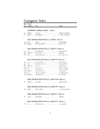 Consignors' Index