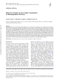 Historical Changes in Macroalgal Communities in Hardangerfjord (Norway)