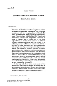 HUSSERVS CRISIS of WESTERN SCIENCE Editor's Preface This