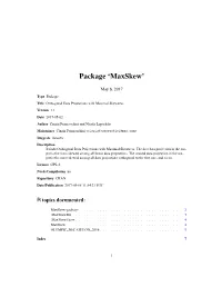 Package 'Maxskew'