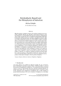Reichenbach, Russell and the Metaphysics of Induction