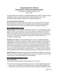 Comparing Bucklin Voting to Ranked Choice Voting and Approval Voting an Analysis for the City and County of Denver January 2020