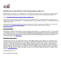 DISH Network to Offer MLS Direct Kick Package Beginning March 19