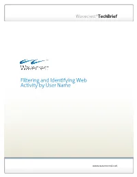 Filtering and Identifying Web Activity by User Name