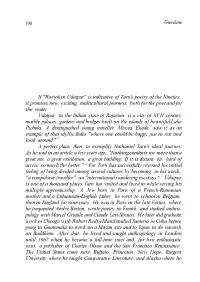 Is Indicative of Tarn's Poetry of the Nineties, It Promises New, Exciting, Multicultural Journeys, Both for the Poet and for the Reader