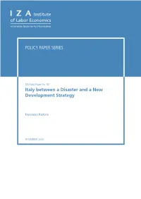 Italy Between a Disaster and a New Development Strategy