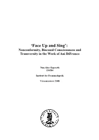 Nonconformity, Bisexual Consciousness and Transversity in the Work of Ani Difranco