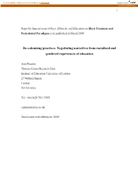 Special Issue for the Journal Race