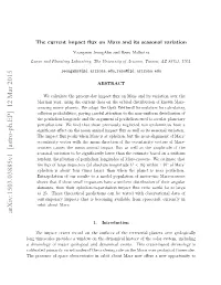 The Current Impact Flux on Mars and Its Seasonal Variation
