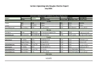 Carriers Operating Into Douglas Charles Airport July 2021