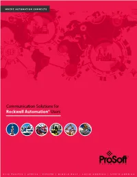 Communication Solutions for Rockwell Automation ® Users