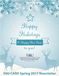 FAU CARD Spring 2017 Newsletter