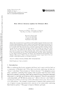 How Alfven's Theorem Explains the Meissner Effect