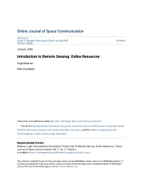 Introduction to Remote Sensing: Online Resources
