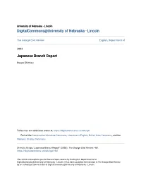 Japanese Branch Report