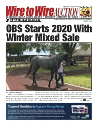 OBS Starts 2020 with Winter Mixed Sale O T O H P