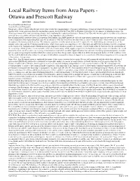 Ottawa and Prescott Railway 24/06/1848 Bytown Packet Ottawa and Prescott Prescott Prescott and Bytown Railroad