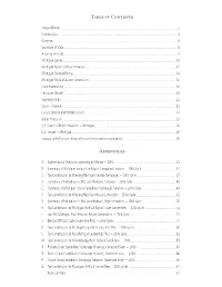 Table of Contents Appendices