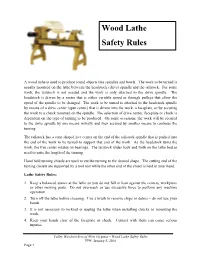 Wood Lathe Safety Rules