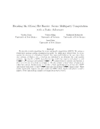Bit Barrier: Secure Multiparty Computation with a Static Adversary