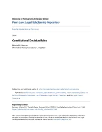 Constitutional Decision Rules
