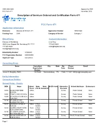 Description of Services Ordered and Certification Form 471 FCC