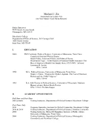 Michael J. Zis Annotated Curriculum Vita (For Non-Tenure Track Series Review)