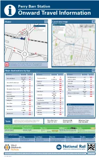 Perry Barr Station I Onward Travel Information Buses Local Area Map