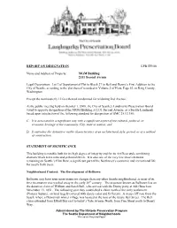 Report on Designation Lpb 559/08