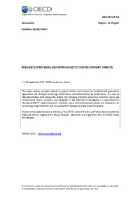 Resilience Strategies and Approaches to Contain Systemic Threats